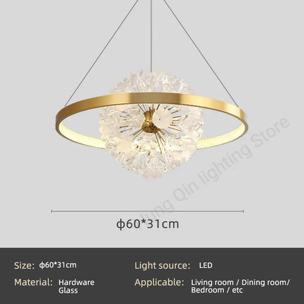 Lustre moderne en verre forme fleur pour éclairage intérieur — LZ4X9P2