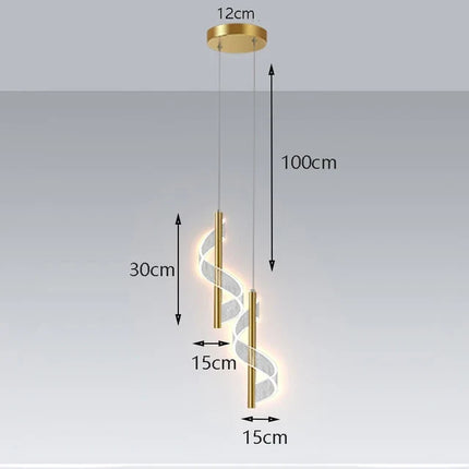 Lustre en verre ondulé à design géométrique pour intérieur — LZ7D4Q