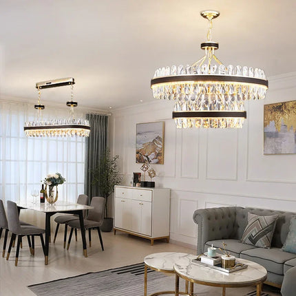 Lustre rond moderne à LED avec cristaux — LZ4X9T2
