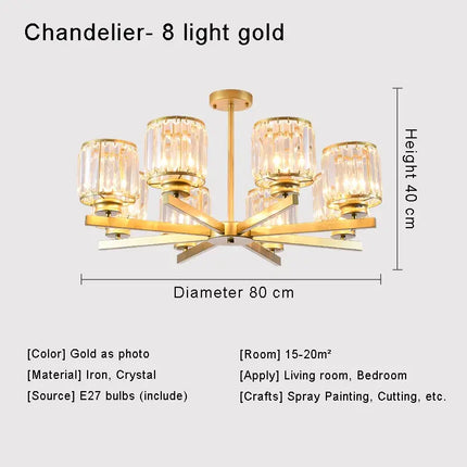 Lustre en cristal pour éclairage intérieur moderne et élégant — LZ4D9X