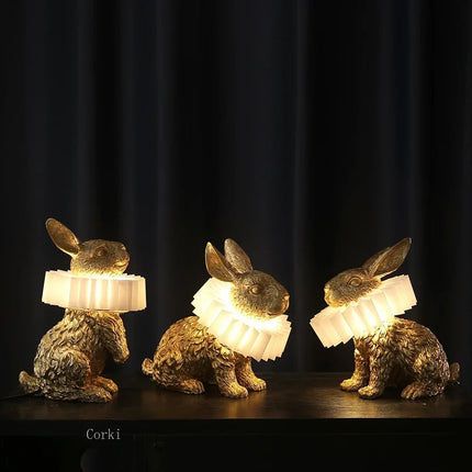 Lampe de chevet décorative en résine forme lapin style nordique — LZ4X9P2Q