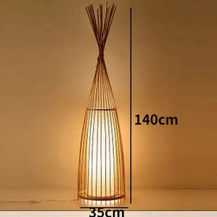 Lampadaire en bambou de style chinois