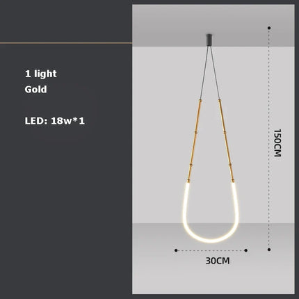 lustre linéaire à led design en acier inoxydable minimaliste