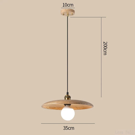 Suspension lampe soucoupe volante en bois E27 pour salle à manger et salon — LZ3F9X
