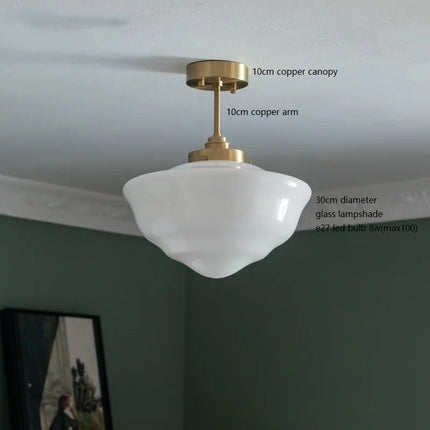 Suspension LED en verre blanc laiteux élégant — LZ4P9XQ