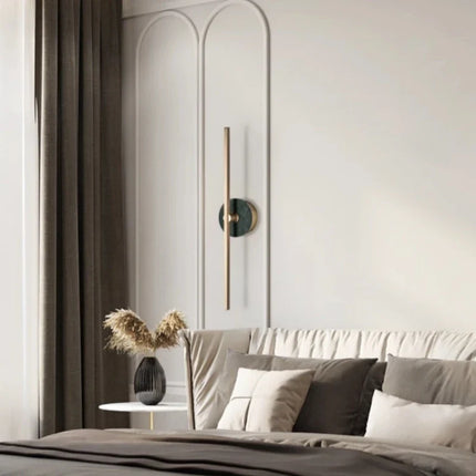 Applique murale en marbre naturel avec détail en laiton minimaliste — LZ4X9P2