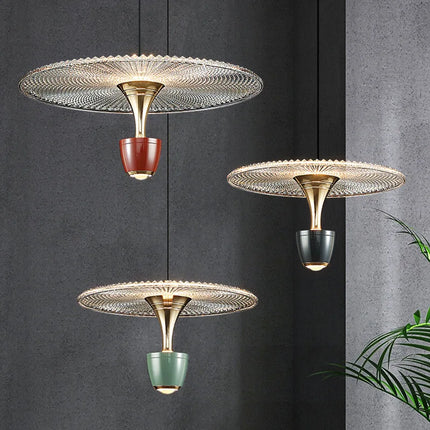 Suspension LED ronde en acrylique avec cordon ajustable — LZ4P9XJ2
