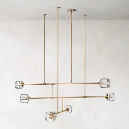 Lustre américain moderne en cristal et cuivre — LZ4X9QJ2