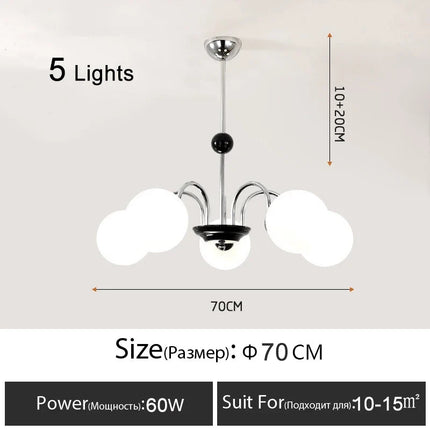 Lustre suspension nordique moderne en chrome avec LED intégrée — LZ4X9T2