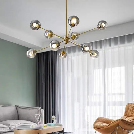 Lustre suspension rétro en verre pour décoration intérieure — LZ4X9M