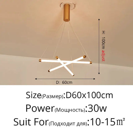 Lustre LED moderne avec télécommande et fonction gradation pour intérieur — LZ4X9P2