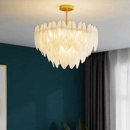 Suspension romantique en verre et plumes au design minimaliste — LZ4X9J