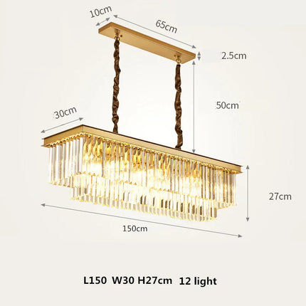Lustre LED rétro américain en métal avec chaîne et cristal — LZ4X9P