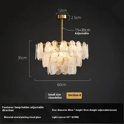 Suspension en verre gourde à motifs nuages style franco-américain — LZ4X9P