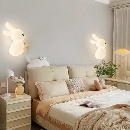 Applique murale enfant avec motif lapin, carotte et nuage lumineux — LZ4T9Q2N