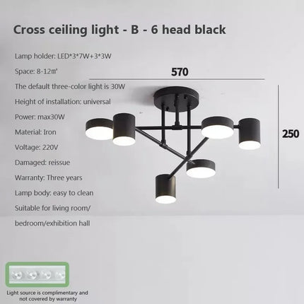Lustre LED moderne semi-noir blanc et or pour salon et chambre — LZ4M9Q2