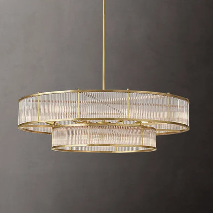 Lustre suspension style loft américain en métal et tubes de verre — LZ4H7Q2