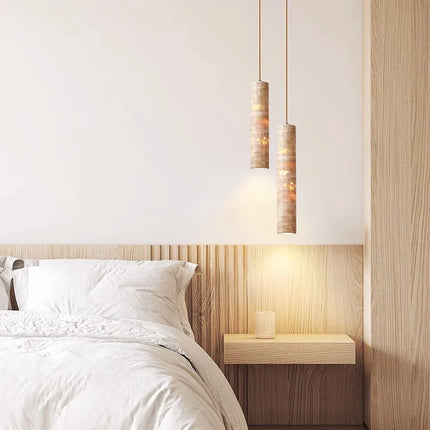 Suspension cylindrique LED au design effet marbre — LZ4X9T2