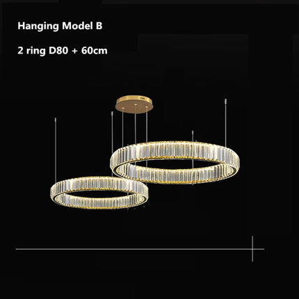Lustre rond en cristal LED à intensité variable — LZ4X9P2Q