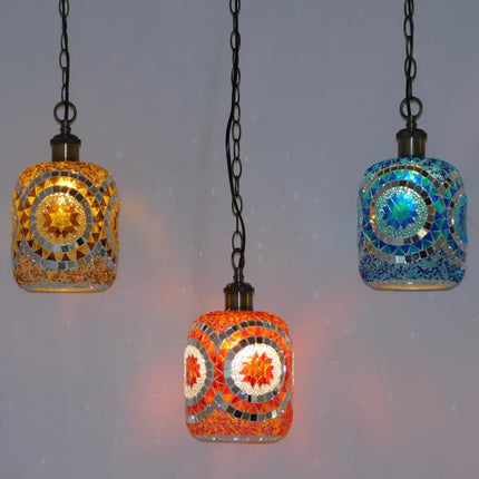 Suspension LED style bohémien en mosaïque turque rétro — LZ4X9P2