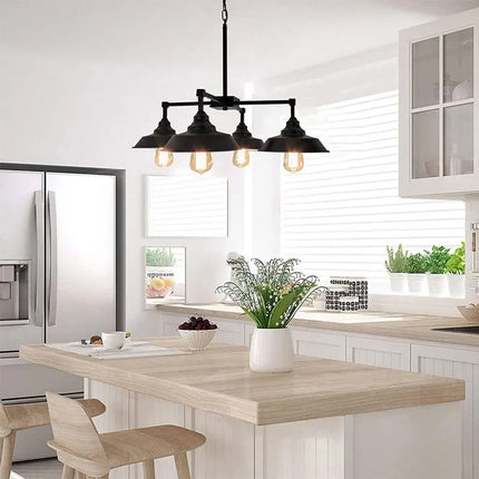 Lustre vintage à 4 têtes style américain pour restaurant — LZ4P9X