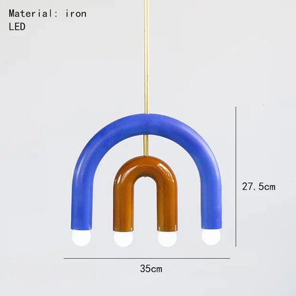 Lustre suspension réglable en fil métallique arc-en-ciel art déco — LZ4P9XQ