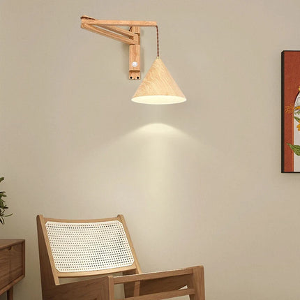 Applique murale japonaise vintage pliable avec interrupteur LED — LZ4X9B