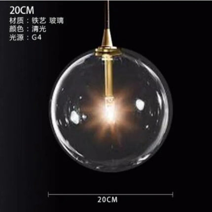 Lustre suspension en verre transparent style nordique pour intérieur — LZ4Q9T2