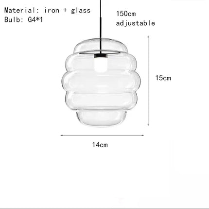 Suspension en verre transparent à fil réglable pour restaurant — LZ4X9P