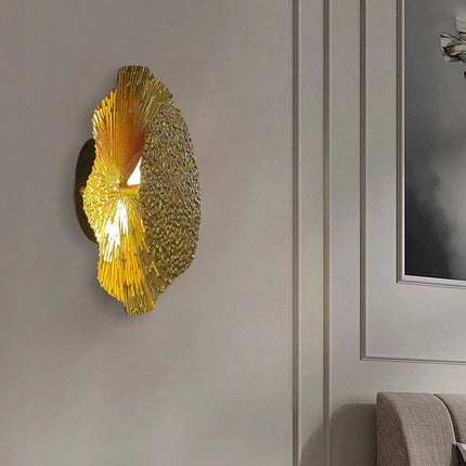Applique murale rétro en cuivre forme lotus pour décoration intérieure — LZ4X9M