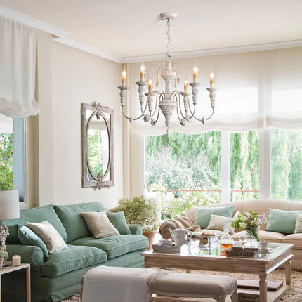 Lustre en bois massif pour éclairage et décoration intérieure — LZ4X9J