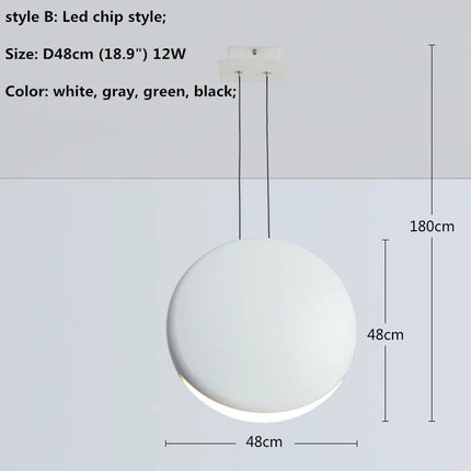 Suspension LED ronde en résine style nordique pour salle à manger — LZ4X9P