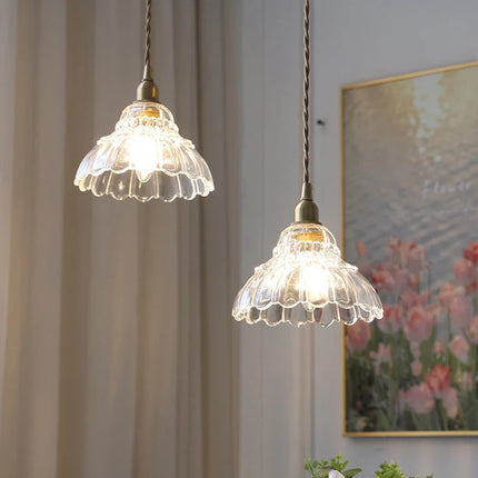 suspension en verre et laiton style japonais design nordique luxe