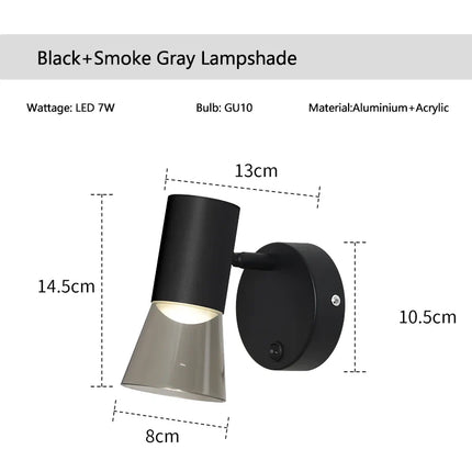 Applique murale LED moderne avec interrupteur et lampe de chevet intégrée — LZ4X9T