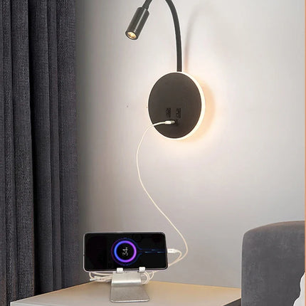 Applique murale LED moderne avec ports USB et interrupteur intégré — LZ4X9T1