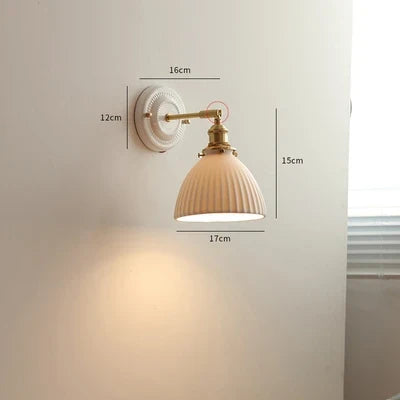 Applique murale LED style nordique japonaise cuivre et blanc — LZ4X9TQ