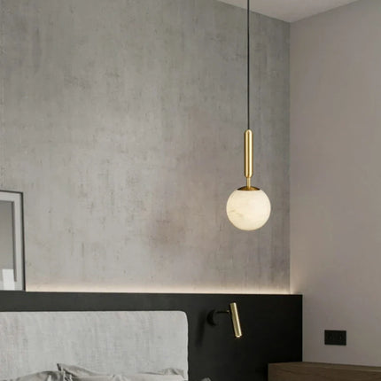 Lustre rond en cuivre minimaliste avec marbre — LZ4X9P2