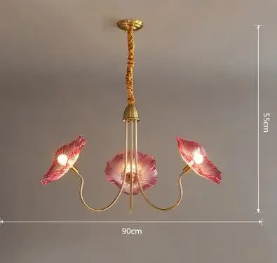 Lustre moderne en verre design fleur de lotus lumineux — LZ4X9P2