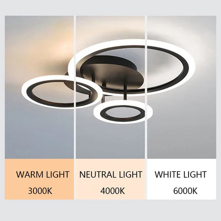 Plafonnier LED moderne noir pour éclairage intérieur — LZ4X9P