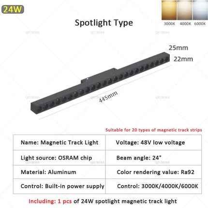 Spot magnétique moderne intégré pour rails d’éclairage — LZ4P9XQ