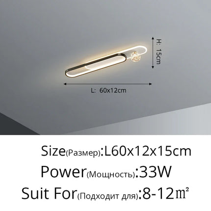 Lustre moderne créatif à bande longue encastrée étoilée — LZ4X9P2