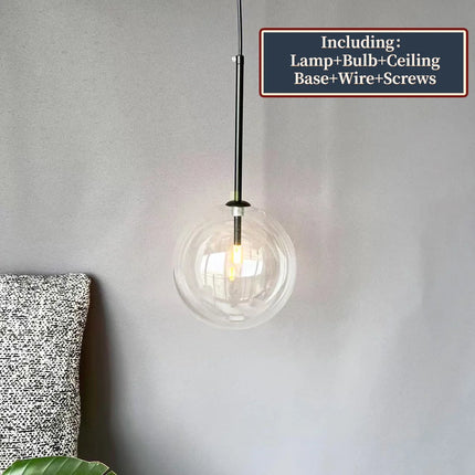 Suspension boule de verre LED pour cuisine et salle à manger — LZ4X9T