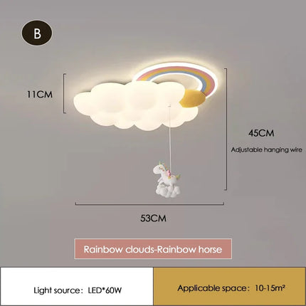 Plafonnier LED nuage arc-en-ciel pour chambre d’enfant — LZ4P9X