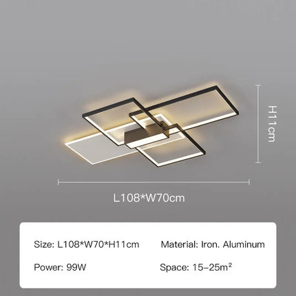 Plafonnier LED rectangulaire au design moderne et minimaliste — LZ4T9Q2