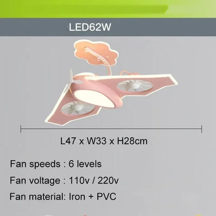 Plafonnier ventilateur électrique au design moderne pour chambre d'enfants — LZ4X9T