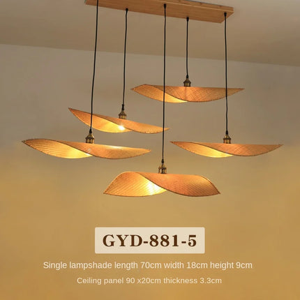 Lustre suspension en bambou style japonais pour décoration zen — LZ4X7Q9