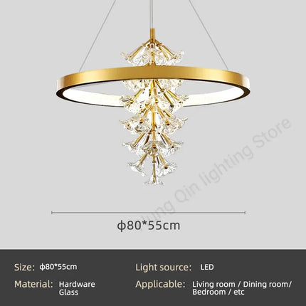 Lustre moderne en verre forme fleur pour éclairage intérieur — LZ4X9P2