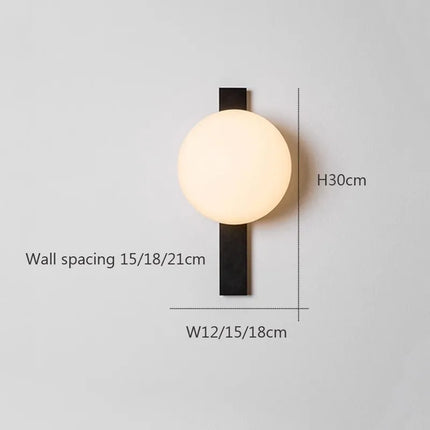 Applique murale noire moderne à orbe allongée pour salon et escalier — LZ4QJ7M