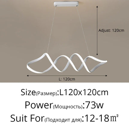 Lustre LED nordique moderne à design torsadé atmosphérique — LZ4X9P