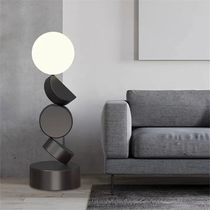 Lampadaire rond en verre au design moderne pour décoration — LZ4X9J